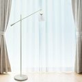 All The Rages Lalia Home Swing Arm Floor Lamp with Clear Glass Cylindrical Shade&amp;#44; White LHF-5021-WH